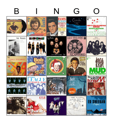 Christmas Song Bingo Card