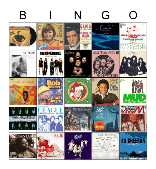 Christmas Song Bingo Card