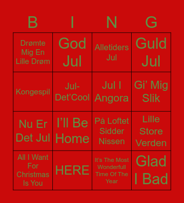 Jule Bingo Card