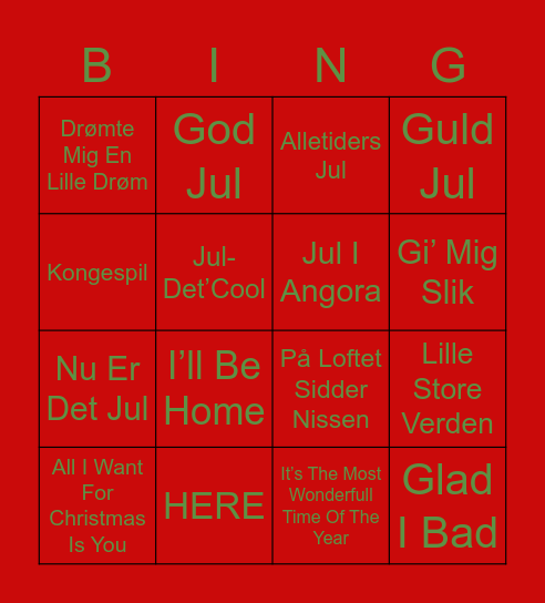 Jule Bingo Card