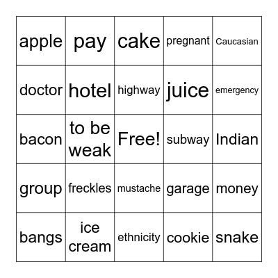 ASL Bingo with a Twist! Bingo Card