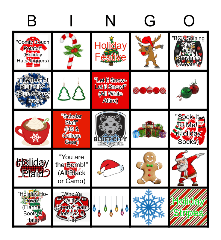 Bchs Christmas Bingo Card