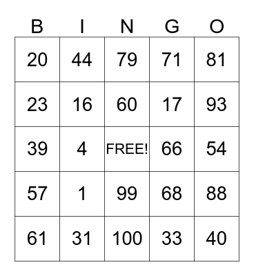 American Tutoring Program, Agadir Bingo Card