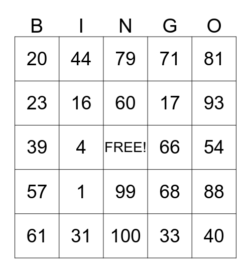 American Tutoring Program, Agadir Bingo Card
