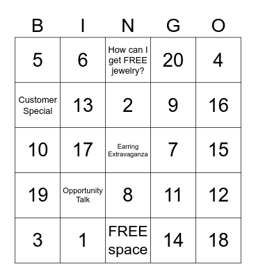 BLINGO  Bingo!! Bingo Card