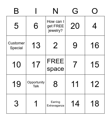 BLINGO  Bingo!! Bingo Card