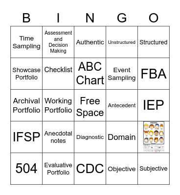 EDCD 115 Bingo- Dr V. Bingo Card