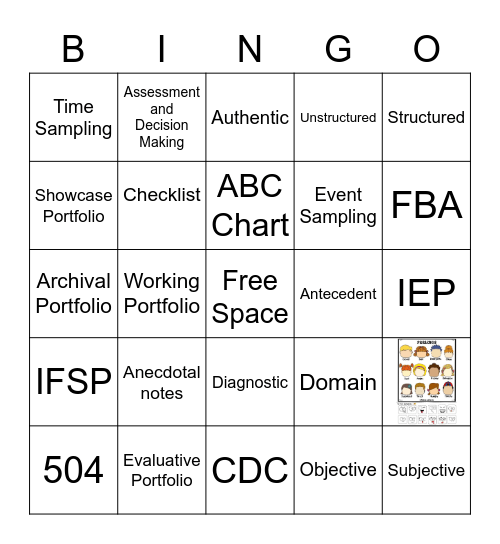 EDCD 115 Bingo- Dr V. Bingo Card