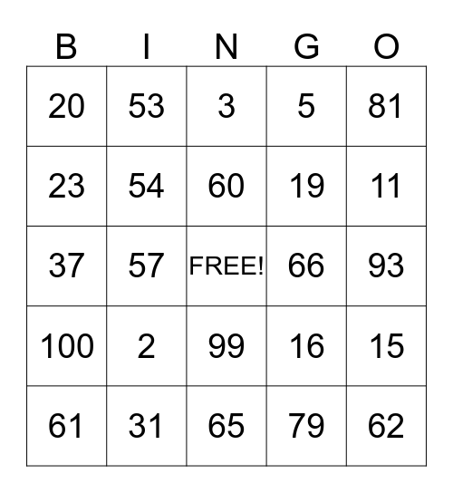 American Tutoring Program, Agadir Bingo Card