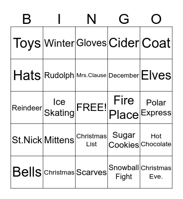 Christmas Bingo Card