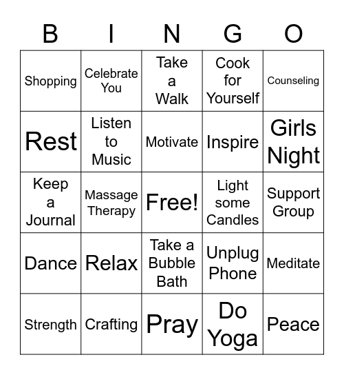 Sister to Sister Bingo Card