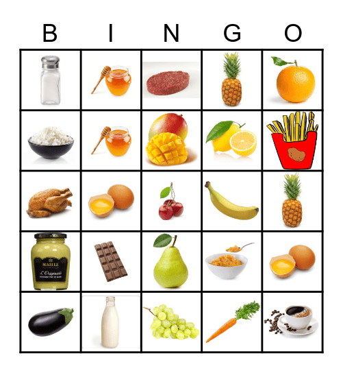 FOOD Bingo Card