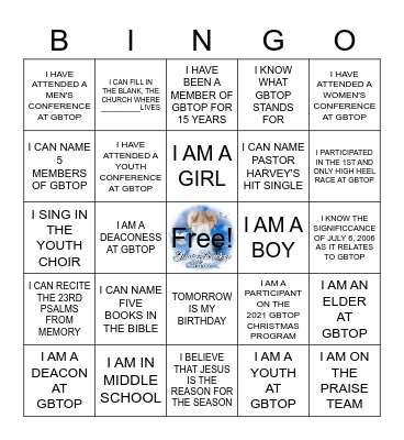 GBTOP BINGO Card