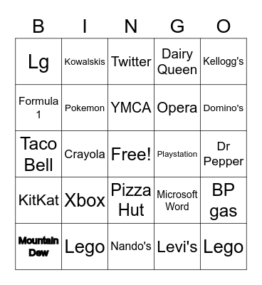 Logos Bingo Card