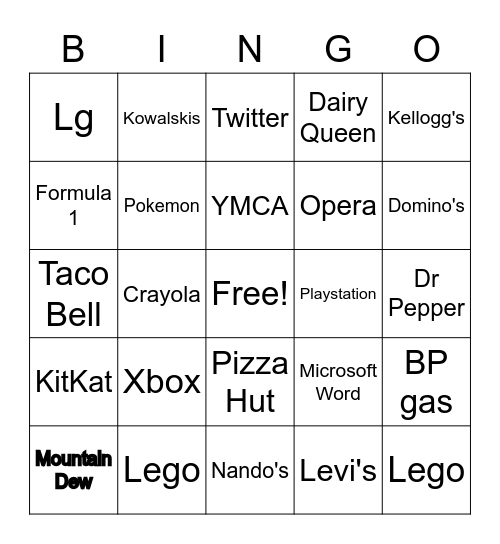 Logos Bingo Card