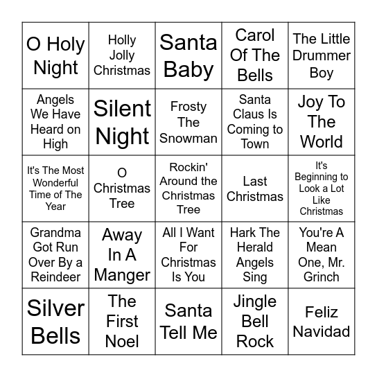 Happy Holidays! Bingo Card