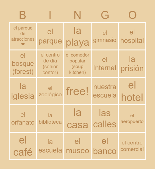 Bingo - El Servicio Comunitario Bingo Card