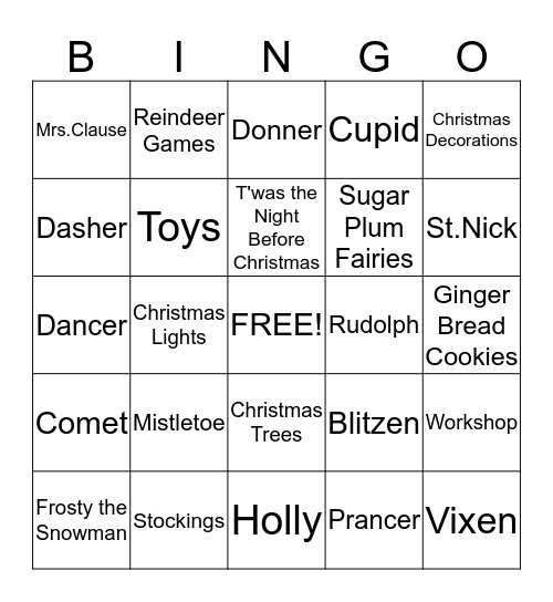 Christmas Bingo Card