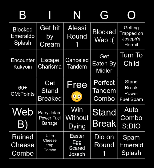New Kakyoin Bingo [Challenge Mode] Bingo Card