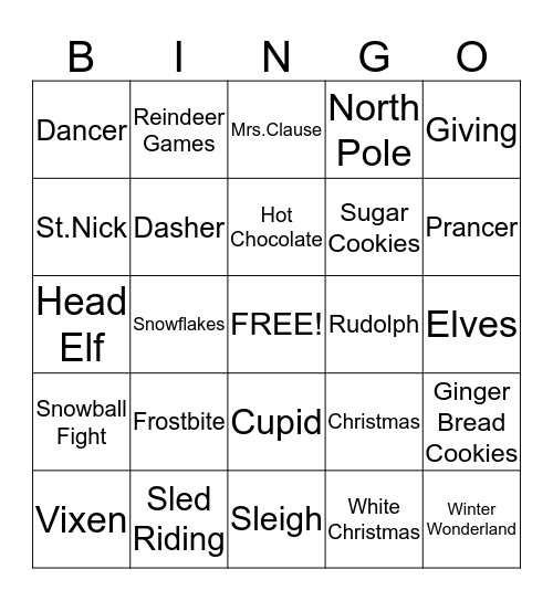 Christmas Bingo Card