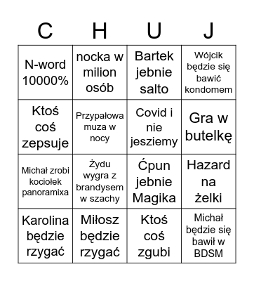 Wycieczka Bingo Card