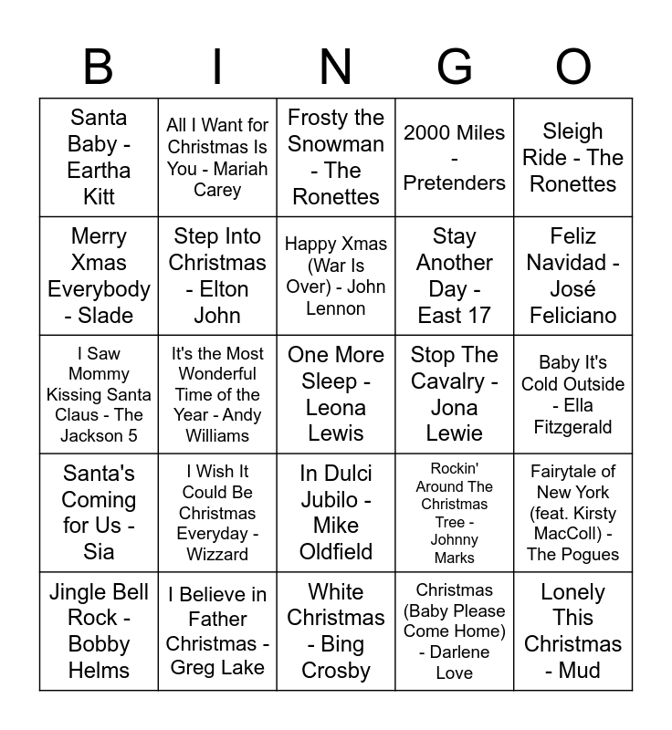 R&r Bingo - Christmas Edition Bingo Card