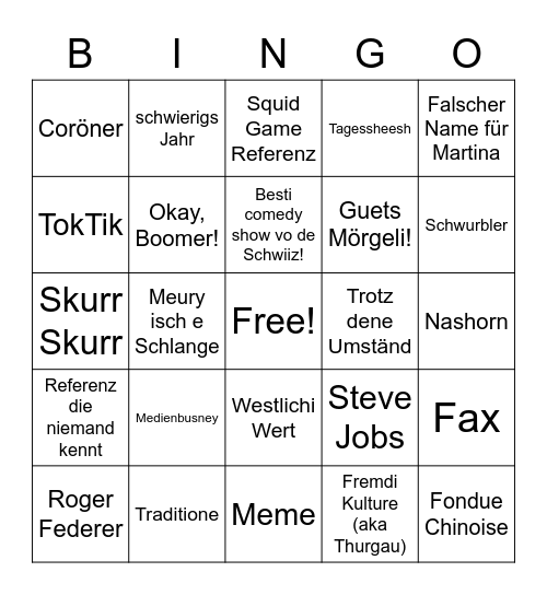 Phil Wiehnachte Bullshit Bingo Card