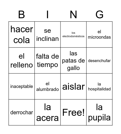 Powtórka 1 Bingo Card