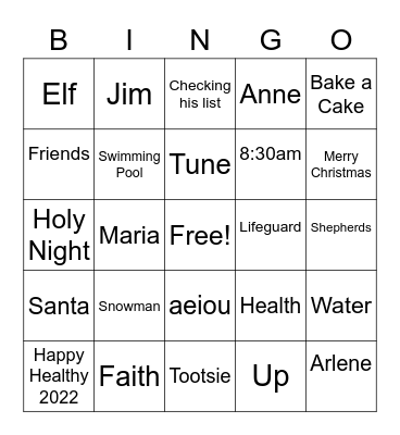 Joint Tune Up Bingo Card
