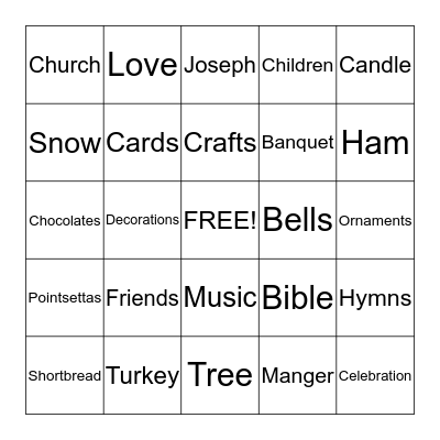 New Year's Eve Gala  2012 Bingo Card