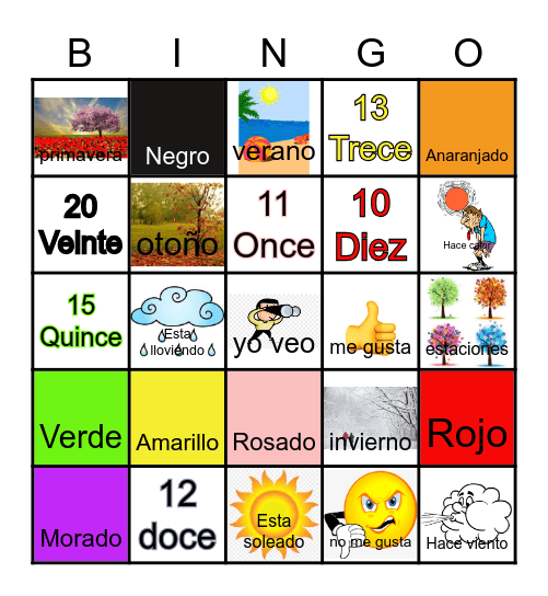 EL CLIMA Bingo Card