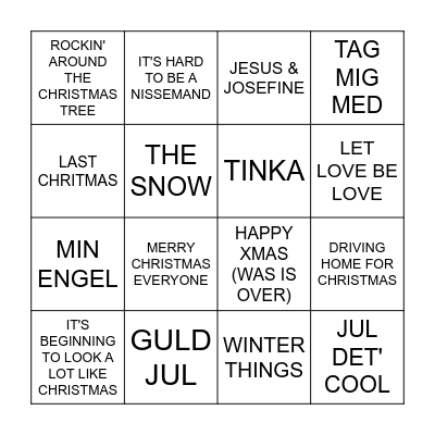 JULEMUSIK Bingo Card