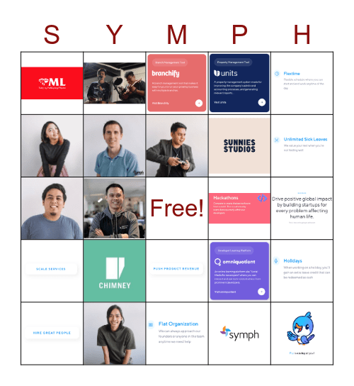 Once Upon a Symph Bingo Card