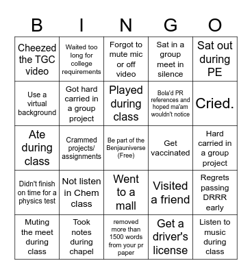 Christmas Party Bingo Card