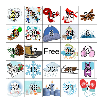 Winter Wonder Bingo Card