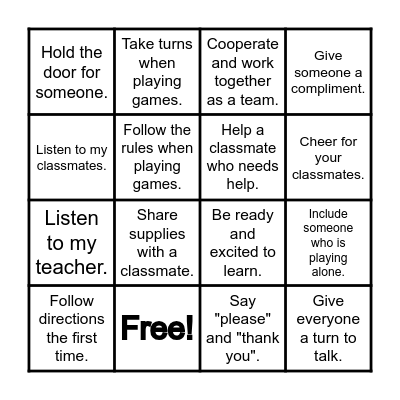 Inclusiveness Bingo Card