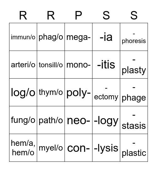 Ch 5 Bingo Card