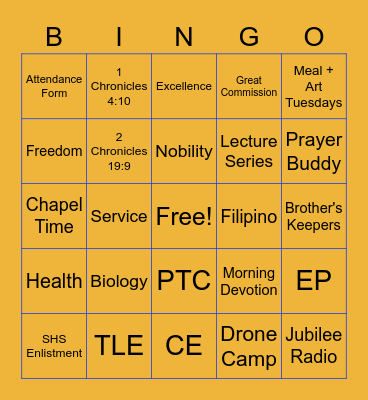 10-SERVICE CHRISTMAS PARTY Bingo Card