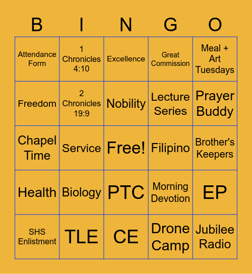 10-SERVICE CHRISTMAS PARTY Bingo Card