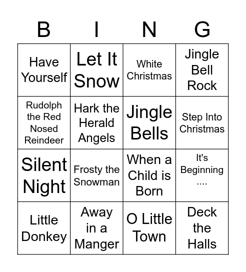 CHRISTMAS Bingo Card