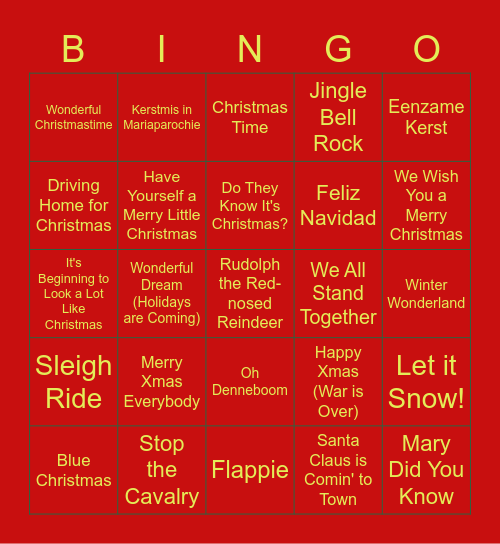 Backcorners Blitse KerstBINGO! Bingo Card