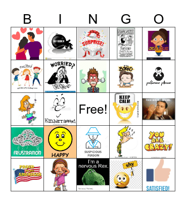 Emotions Bingo Card
