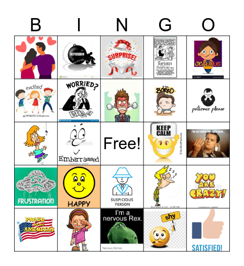 Emotions Bingo Card