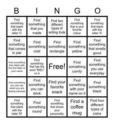 MSC SG Bingo Scavenger Hunt 2021 Bingo Card