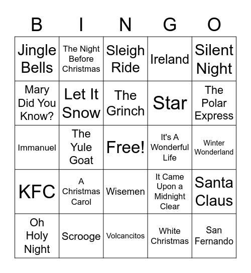 Christmas Bingo Card