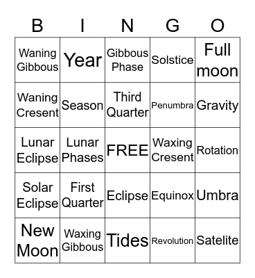 The Moon Bingo Bananza 3.2 Bingo Card