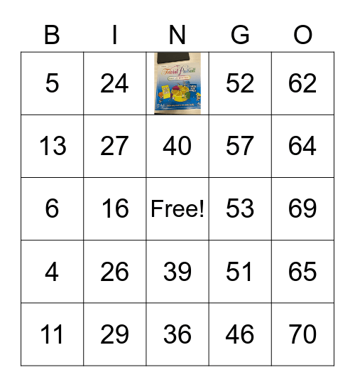 Picture Frame Bingo Card