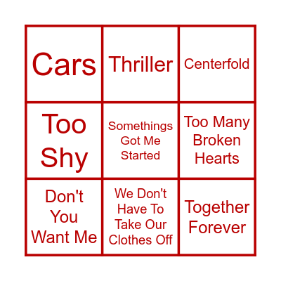 BACK TO THE 80s Bingo Card