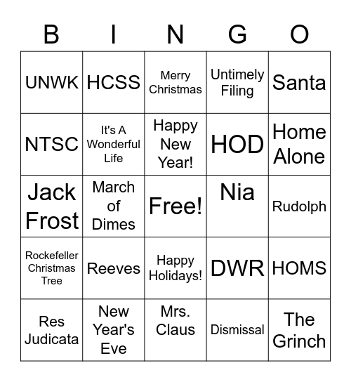 Tampa OHO Bingo 1-75 Bingo Card