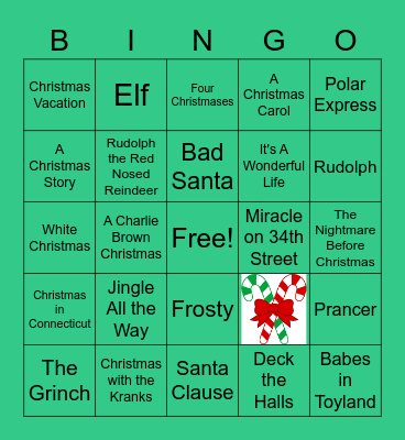 CES Holiday Movie Bingo Card